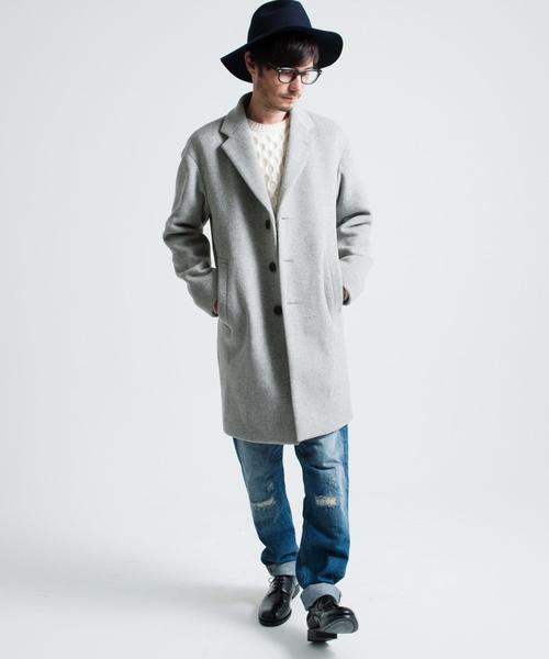 green label relaxing（グリーンレーベルリラクシング）の「□DROP/SLDR チェスターコート（チェスターコート・メンズ・ブラック/ライトグレー・LARGE/MEDIUM/SMALL）」の10枚目の写真