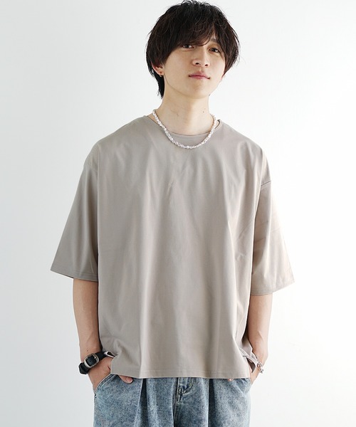 MinoriTY】接触冷感オーバーサイズステッチ半袖Tシャツ カットソー