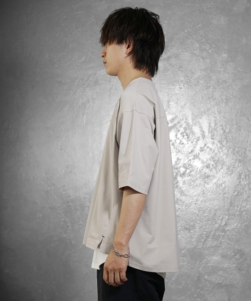 MinoriTY(マイノリティ)の「【MinoriTY】接触冷感オーバーサイズステッチ半袖Tシャツ カットソー メンズ ビッグシルエット ルーズフィット 夏服(Tシャツ/カットソー・メンズ・ホワイト/モカ/ブルー・S/M/L)」の14枚目の写真