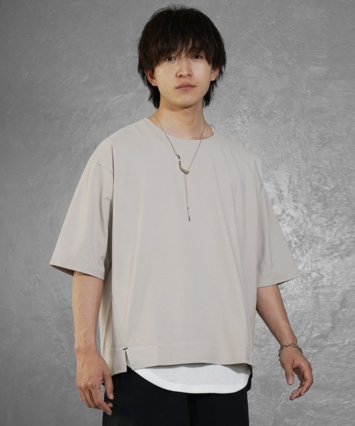 MinoriTY(マイノリティ)の「【MinoriTY】接触冷感オーバーサイズステッチ半袖Tシャツ カットソー メンズ ビッグシルエット ルーズフィット 夏服(Tシャツ/カットソー・メンズ・ホワイト/モカ/ブルー・S/M/L)」の7枚目の写真