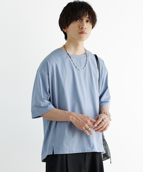 MinoriTY(マイノリティ)の「【MinoriTY】接触冷感オーバーサイズステッチ半袖Tシャツ カットソー メンズ ビッグシルエット ルーズフィット 夏服(Tシャツ/カットソー・メンズ・ホワイト/モカ/ブルー・S/M/L)」の20枚目の写真