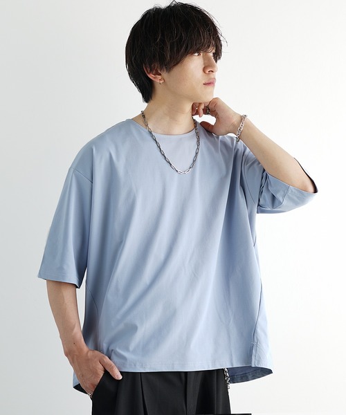 MinoriTY(マイノリティ)の「【MinoriTY】接触冷感オーバーサイズステッチ半袖Tシャツ カットソー メンズ ビッグシルエット ルーズフィット 夏服(Tシャツ/カットソー・メンズ・ホワイト/モカ/ブルー・S/M/L)」の21枚目の写真