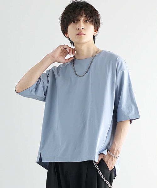 MinoriTY(マイノリティ)の「【MinoriTY】接触冷感オーバーサイズステッチ半袖Tシャツ カットソー メンズ ビッグシルエット ルーズフィット 夏服(Tシャツ/カットソー・メンズ・ホワイト/モカ/ブルー・S/M/L)」の22枚目の写真