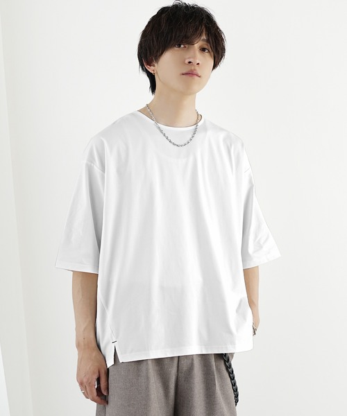 MinoriTY】接触冷感オーバーサイズステッチ半袖Tシャツ カットソー
