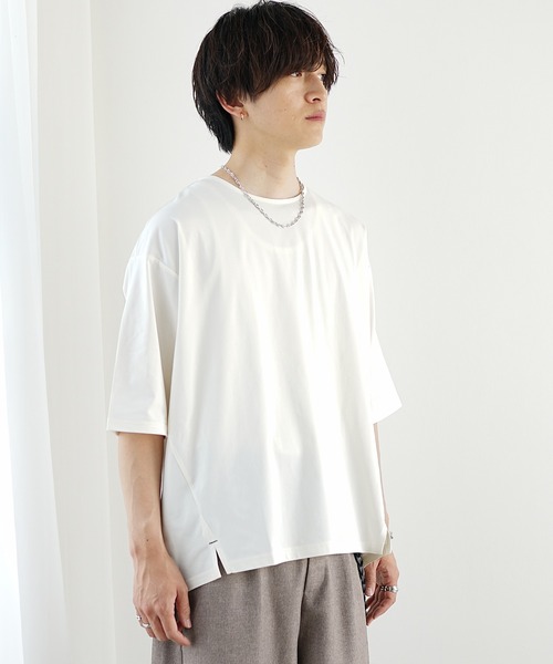 MinoriTY】接触冷感オーバーサイズステッチ半袖Tシャツ カットソー