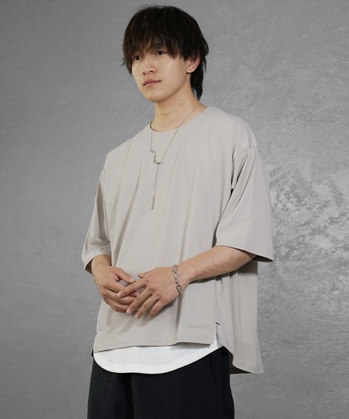 MinoriTY(マイノリティ)の「【MinoriTY】接触冷感オーバーサイズステッチ半袖Tシャツ カットソー メンズ ビッグシルエット ルーズフィット 夏服(Tシャツ/カットソー・メンズ・ホワイト/モカ/ブルー・S/M/L)」の17枚目の写真