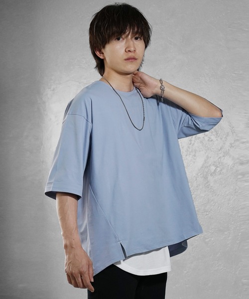 MinoriTY(マイノリティ)の「【MinoriTY】接触冷感オーバーサイズステッチ半袖Tシャツ カットソー メンズ ビッグシルエット ルーズフィット 夏服(Tシャツ/カットソー・メンズ・ホワイト/モカ/ブルー・S/M/L)」の18枚目の写真
