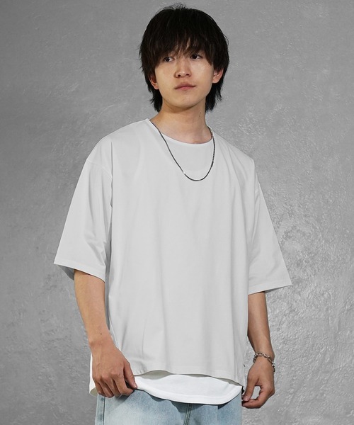 MinoriTY(マイノリティ)の「【MinoriTY】接触冷感オーバーサイズステッチ半袖Tシャツ カットソー メンズ ビッグシルエット ルーズフィット 夏服(Tシャツ/カットソー・メンズ・ホワイト/モカ/ブルー・S/M/L)」の19枚目の写真