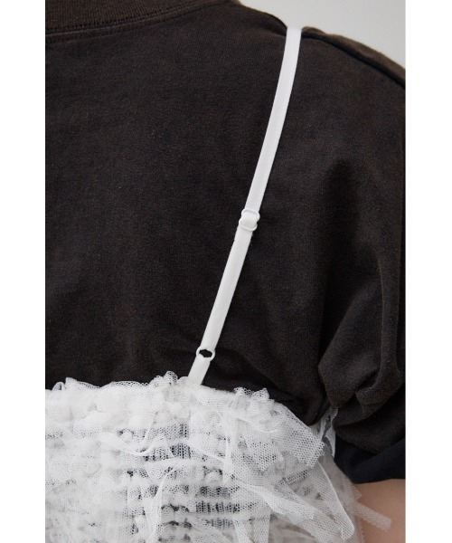 AZUL by moussy(アズールバイマウジー)の「テープヤーンビスチェ(ベスト・レディース・オフホワイト/ブラック・FREE)」の10枚目の写真