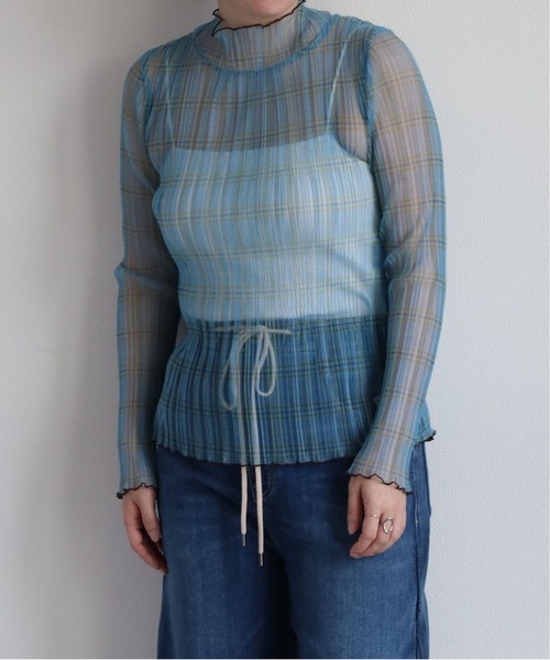 cepo(セポ)の「チュールハイネックTee(Tシャツ/カットソー・レディース・ブルー/ベージュ・M)」の7枚目の写真