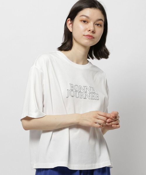 niko and...（ニコアンド）の「機能付きアソートロゴTシャツ（Tシャツ/カットソー・レディース・オフホワイト/ラベンダー/ネイビー/ホワイト・LARGE/MEDIUM）」の2枚目の写真