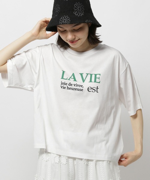 niko and...（ニコアンド）の「機能付きアソートロゴTシャツ（Tシャツ/カットソー・レディース・オフホワイト/ラベンダー/ネイビー/ホワイト・LARGE/MEDIUM）」の3枚目の写真