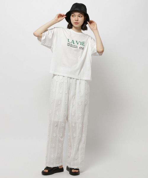 niko and...（ニコアンド）の「機能付きアソートロゴTシャツ（Tシャツ/カットソー・レディース・オフホワイト/ラベンダー/ネイビー/ホワイト・LARGE/MEDIUM）」の8枚目の写真