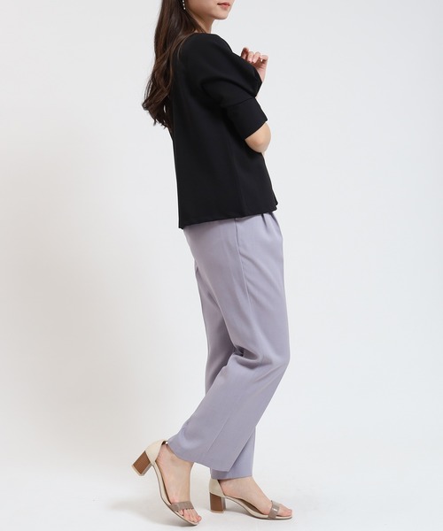 TRUDEA（トルディア）の「デザインスリーブ シルケットポンチプルオーバー（Tシャツ/カットソー・レディース・グリーン/ブラック/ホワイト・MEDIUM）」の17枚目の写真