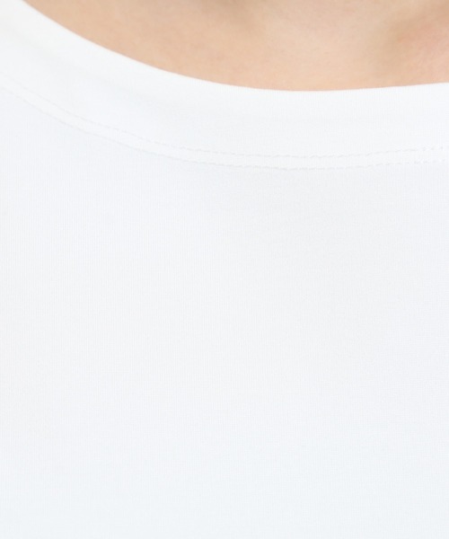 TRUDEA（トルディア）の「デザインスリーブ シルケットポンチプルオーバー（Tシャツ/カットソー・レディース・グリーン/ブラック/ホワイト・MEDIUM）」の7枚目の写真