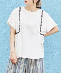 CUBE SUGAR（キューブシュガー）の「強撚天竺テープ切替ドルマンTシャツ（Tシャツ/カットソー）」