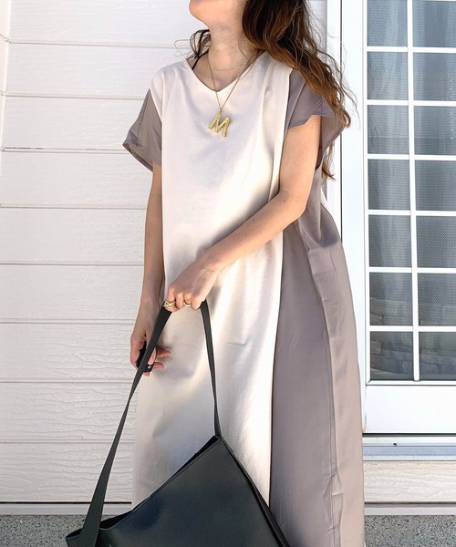 Q(キュー)の「フハクコンビワンピ(ワンピース・レディース・ブラック/ベージュ・MEDIUM)」の3枚目の写真