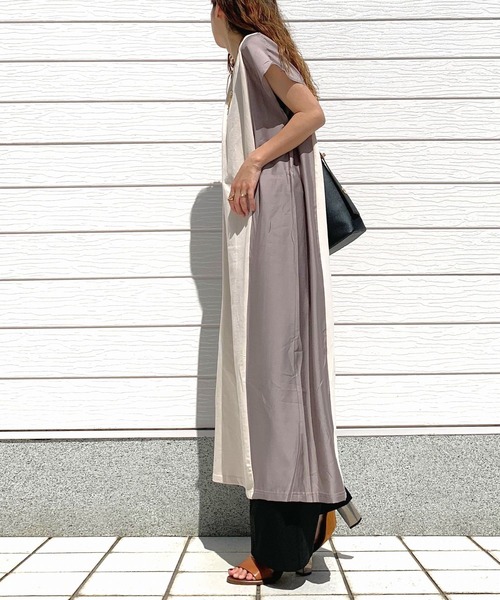 Q(キュー)の「フハクコンビワンピ(ワンピース・レディース・ブラック/ベージュ・MEDIUM)」の11枚目の写真