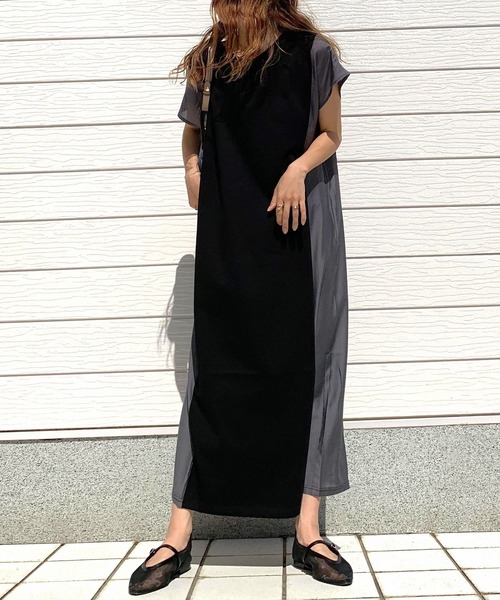 Q(キュー)の「フハクコンビワンピ(ワンピース・レディース・ブラック/ベージュ・MEDIUM)」の13枚目の写真