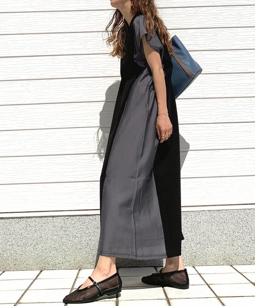 Q(キュー)の「フハクコンビワンピ(ワンピース・レディース・ブラック/ベージュ・MEDIUM)」の14枚目の写真