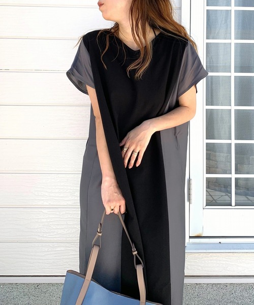 Q(キュー)の「フハクコンビワンピ(ワンピース・レディース・ブラック/ベージュ・MEDIUM)」の7枚目の写真