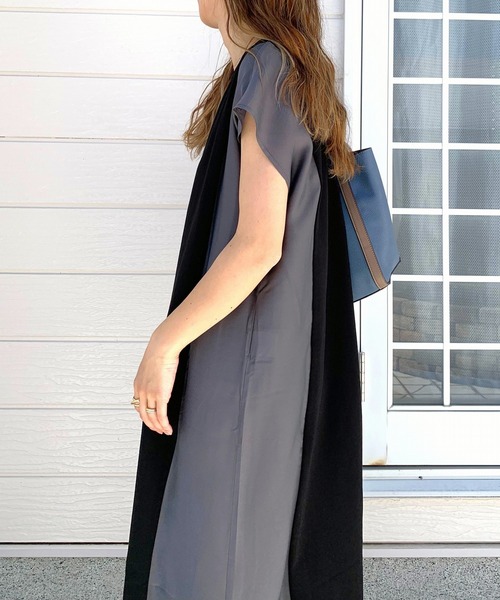 Q(キュー)の「フハクコンビワンピ(ワンピース・レディース・ブラック/ベージュ・MEDIUM)」の8枚目の写真