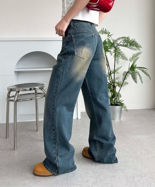 sedacle girl（セダクルガール）の「ヒップロゴオーバーダイデニム（デニムパンツ・レディース・インディゴブルー/ブラック/ライトブルー/ダークブルー/ブルー/グレー・SMALL/MEDIUM）」の15枚目の写真