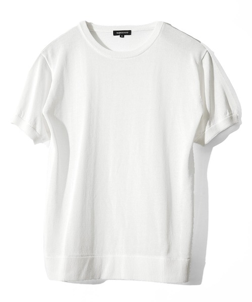 SOMEDIFF（サムディフ）の「【SOMEDIFF】天竺編み半袖無地サマーニット メンズ（ニット/セーター・メンズ・ホワイト/ブラック・M/L/XL）」の9枚目の写真