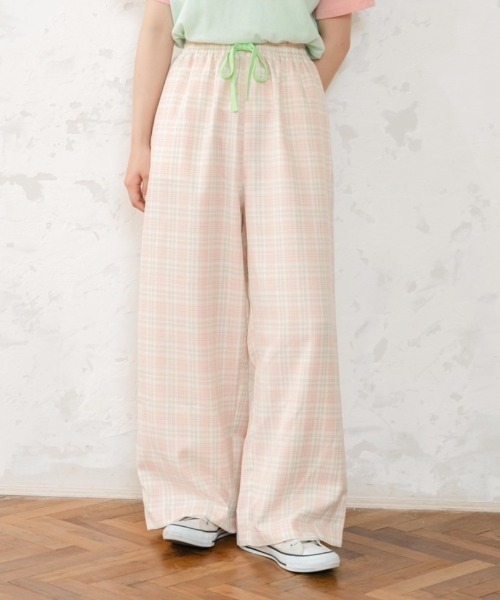 【eLur】チェックイージーパンツ（その他パンツ）｜eLur（エラー）