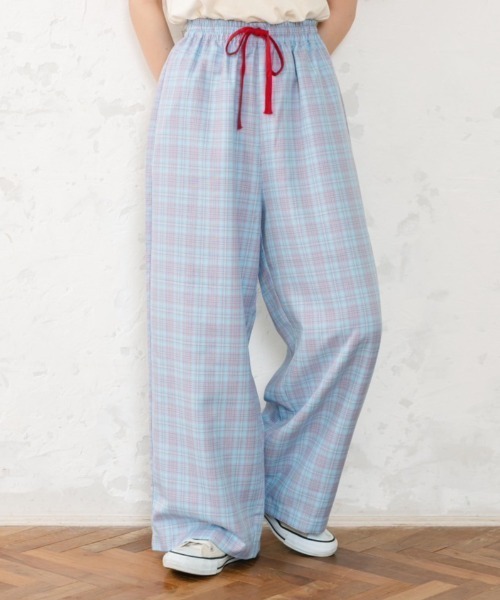 eLur(エラー)の「チェックイージーパンツ(その他パンツ・レディース・ブルー/グリーン/ピンク・MEDIUM/SMALL)」の3枚目の写真