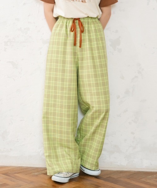 eLur(エラー)の「チェックイージーパンツ(その他パンツ・レディース・ブルー/グリーン/ピンク・MEDIUM/SMALL)」の2枚目の写真