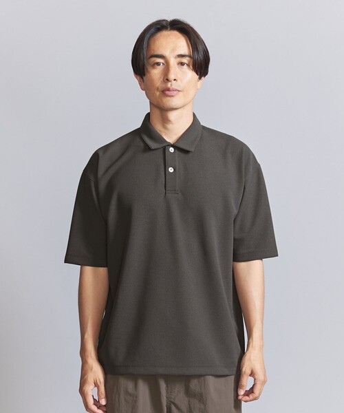 ☆美品☆ビューティアンドユースユナイテッドアローズクールペアスキンポロシャツL黒 BEAUTY&YOUTH UNITED ARROWS（ビューティーアンドユースユナイテッド