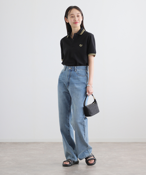 FRED PERRY（フレッドペリー）の「【FRED PERRY/フレッドペリー】TWIN TIPPED FRED PERRY SHIRT：カットソー（Tシャツ/カットソー・レディース・ブラック/ネイビー/ホワイト・MEDIUM/SMALL）」の7枚目の写真