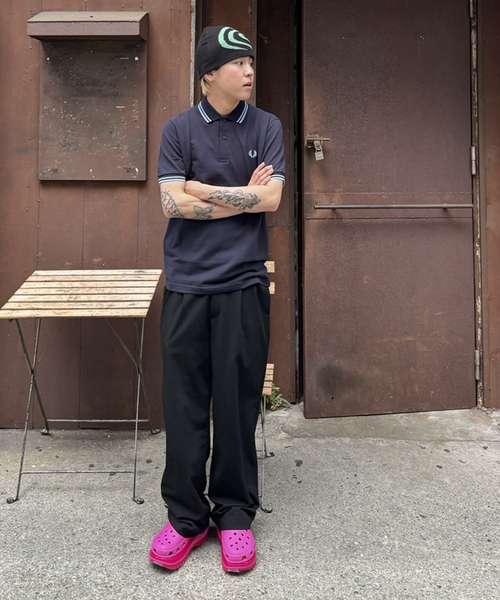 FRED PERRY（フレッドペリー）の「【FRED PERRY/フレッドペリー】TWIN TIPPED FRED PERRY SHIRT：カットソー（Tシャツ/カットソー・レディース・ブラック/ネイビー/ホワイト・MEDIUM/SMALL）」の16枚目の写真