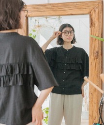 niko and... | リフレッシュリネンレーヨンフリルブラウス(シャツ/ブラウス)