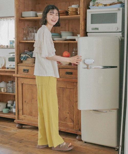 niko and...（ニコアンド）の「リフレッシュリネンレーヨンフリルブラウス（シャツ/ブラウス・レディース・オレンジ/オフホワイト/ブラック/アイボリー/ブルー・MEDIUM/LARGE）」の21枚目の写真