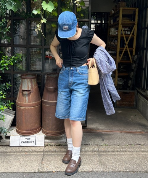 GIUNON(ジウノン)の「denim flat cap / デニムフラットキャップ(キャップ・レディース・ブルー・FREE)」の9枚目の写真