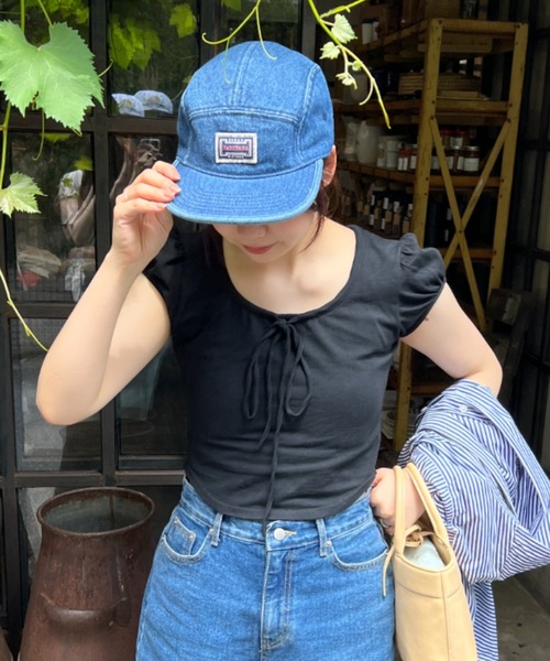 GIUNON(ジウノン)の「denim flat cap / デニムフラットキャップ(キャップ・レディース・ブルー・FREE)」の8枚目の写真