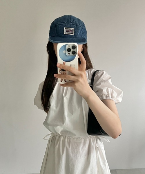 GIUNON(ジウノン)の「denim flat cap / デニムフラットキャップ(キャップ・レディース・ブルー・FREE)」の5枚目の写真