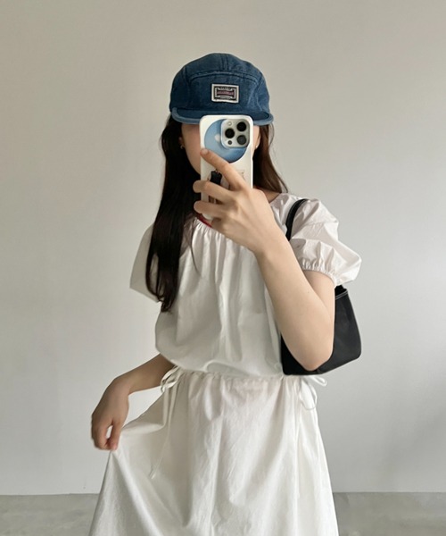 GIUNON(ジウノン)の「denim flat cap / デニムフラットキャップ(キャップ・レディース・ブルー・FREE)」の4枚目の写真