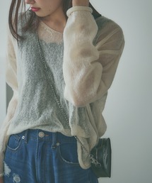 AO2 | Openwork knitted V-neck knit / 透かし編みニット(ニット/セーター)