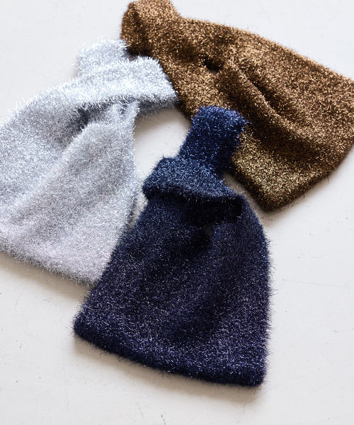 JOURNAL STANDARD(ジャーナルスタンダード)の「キラキラニットバッグ(トートバッグ・レディース・ネイビー/ブラウン/シルバー・FREE)」の2枚目の写真