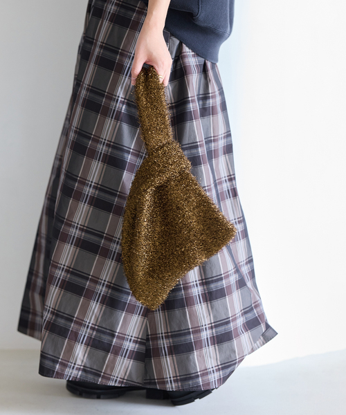 JOURNAL STANDARD(ジャーナルスタンダード)の「キラキラニットバッグ(トートバッグ・レディース・ネイビー/ブラウン/シルバー・FREE)」の1枚目の写真