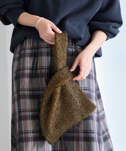 JOURNAL STANDARD(ジャーナルスタンダード)の「キラキラニットバッグ(トートバッグ・レディース・ネイビー/ブラウン/シルバー・FREE)」の7枚目の写真