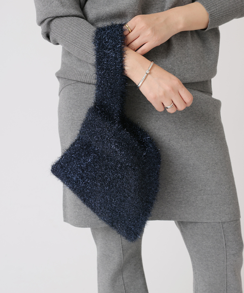 JOURNAL STANDARD(ジャーナルスタンダード)の「キラキラニットバッグ(トートバッグ・レディース・ネイビー/ブラウン/シルバー・FREE)」の10枚目の写真