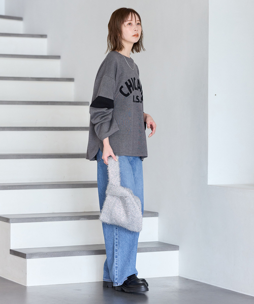 JOURNAL STANDARD(ジャーナルスタンダード)の「キラキラニットバッグ(トートバッグ・レディース・ネイビー/ブラウン/シルバー・FREE)」の12枚目の写真