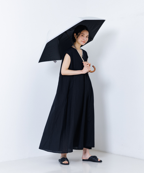 collex（コレックス）の「グログランテープ雨晴兼用折傘（折りたたみ傘・レディース・グレー/キャメル・フリー）」の17枚目の写真