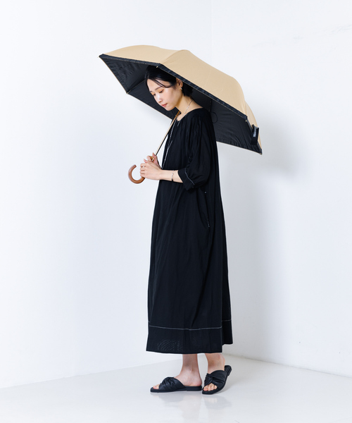 collex（コレックス）の「グログランテープ雨晴兼用折傘（折りたたみ傘・レディース・グレー/キャメル・フリー）」の16枚目の写真