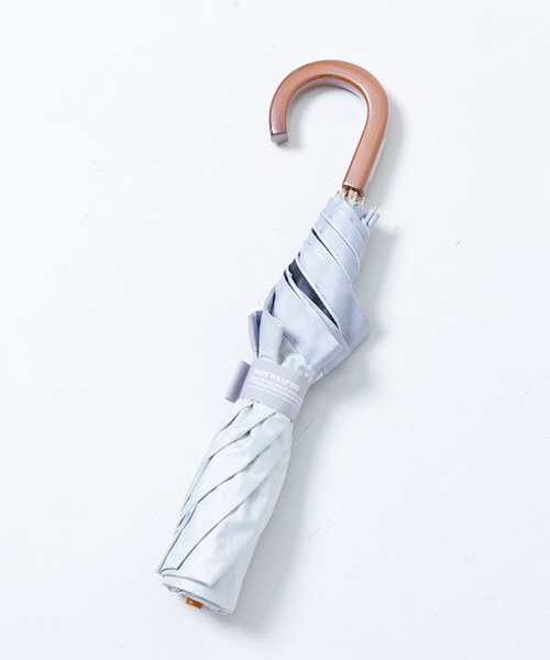 collex（コレックス）の「グログランテープ雨晴兼用折傘（折りたたみ傘・レディース・グレー/キャメル・フリー）」の13枚目の写真