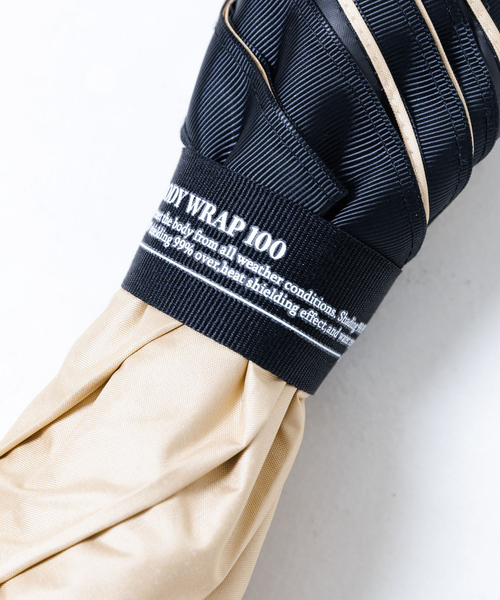 collex（コレックス）の「グログランテープ雨晴兼用折傘（折りたたみ傘・レディース・グレー/キャメル・フリー）」の10枚目の写真